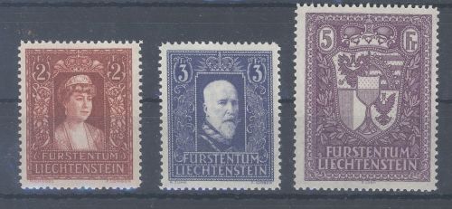Liechtenstein Michel Nummer 140-42, Freimarken 1933 **