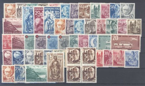 Franz. Zone Rh. Pfalz Michel Nummer 1-52 incl. Block komplett **