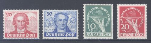 Berlin Michel Nummer 62, 63, 68 und 69 aus 1949 **, 2 Werte gp. BPP