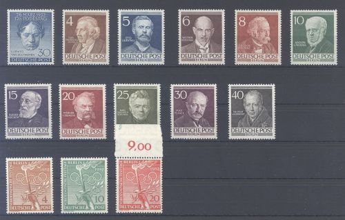 Berlin Michel Nummer 87-100, Jahrgang 1952 **