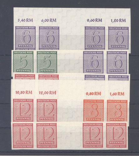 SBZ Zusammendrucke Michel Nummer W Zd 3-7 aus 1945 **