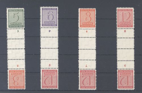 SBZ Zusammendrucke Michel Nummer SK Zd 5-8 aus 1945 **
