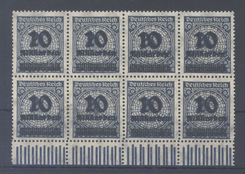 Dt. Reich Mi.Nr. 335 Wb, 10 Mrd. 1923 ** Achter Randblock, geprüft BPP