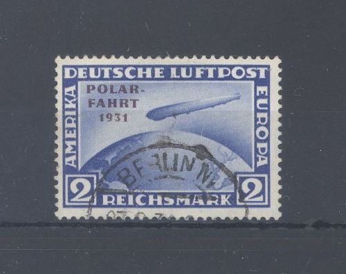 Dt. Reich Michel Nummer 457, 2 RM Polarfahrt 1931 gestempelt