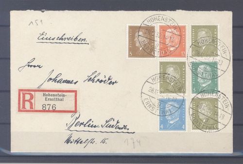 Dt. Reich, R - Brief gute Hindenburg Zusammendruck aus Hohenstein