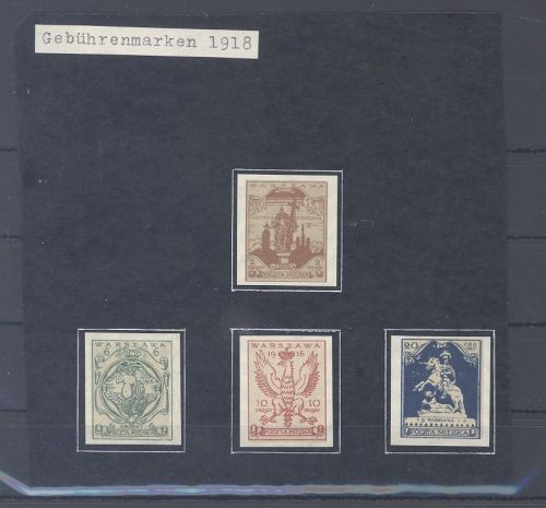 Dt. Bes. 1. WK Stadtpost Warschau Gebührenmarken 1918 ungebraucht *