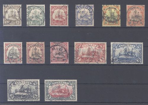 Dt. Kolonien Kamerun Michel Nr. 7-19, Freimarken 1900 gestempelt, gp.