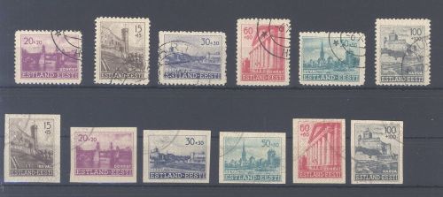 Dt. Bes. 2. WK Estland Michel Nr. 4-9, Freimarken 1941 gestempelt