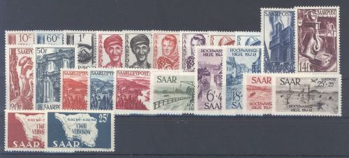 Saarland Michel Nummer 239-61, Jahrgang 1949 ohne Blöcke **