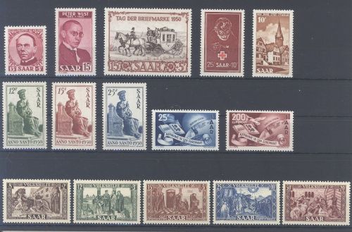 Saarland Michel Nummer 289-303 Jahrgang 1950 **