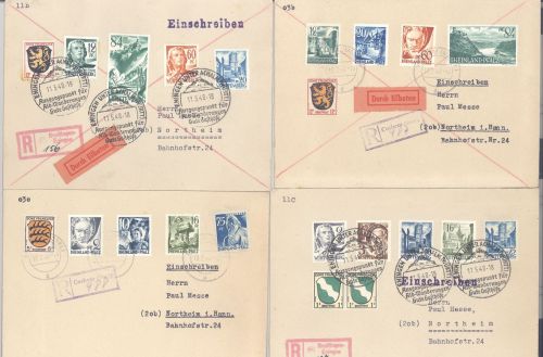 Franz. Zone, 11 Briefe mit verschiedenen Frankaturen als Posten