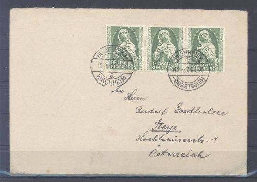 Bund, Brief mit Germanisches Museum 1952 als MeF nach Österreich