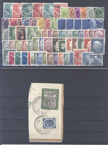 Bund, gestempelter Posten aus 1949-54 auf 2 Steckkarten