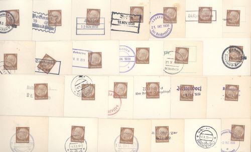 Dt. Bes. 2. WK Sudetenland, 75 Karten unterschiedliche Notstempel