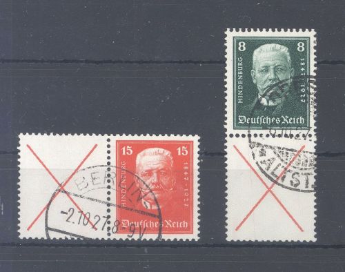 Dt. Reich Zusammendruck Mi.Nr. W 25, S 37, Hindenburg gestempelt