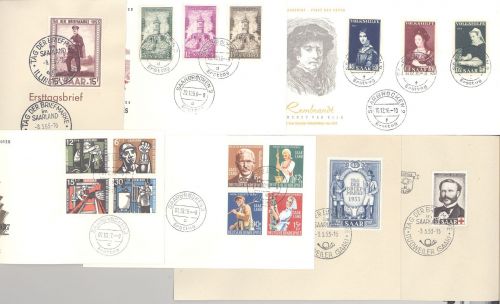 Saarland, 35 verschiedene Belege als Posten