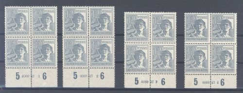 All. Bes. Michel Nummer 947, 12 Pfg. als */** HAN 4088 47 - 1-4 Paare