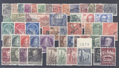 Berlin, gestempelter Posten mit besseren Sätzen auf Steckkarte