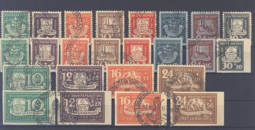 Dt. Lokalpost Lübbenau Michel Nummer 1-12 A-B gestempelt