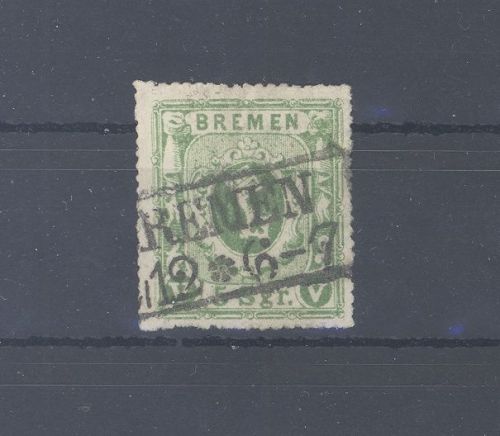 Bremen Michel Nummer 9c, 5 Sgr. Freimarke 1863 gestempelt