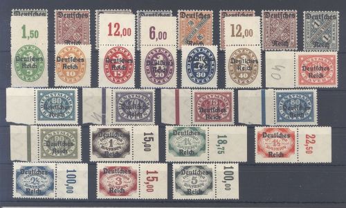 Dt. Reich Dienst 34-51 und 57-64 ** mit vielen Randwerten