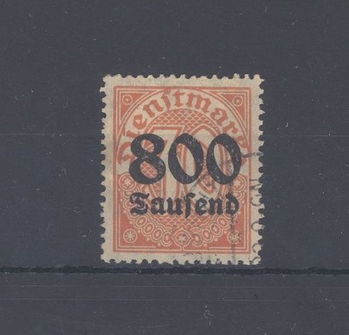 Dt. Reich Dienst Mi.Nr. 95y, 800 Td. Dienst 1923 gestempelt geprüft