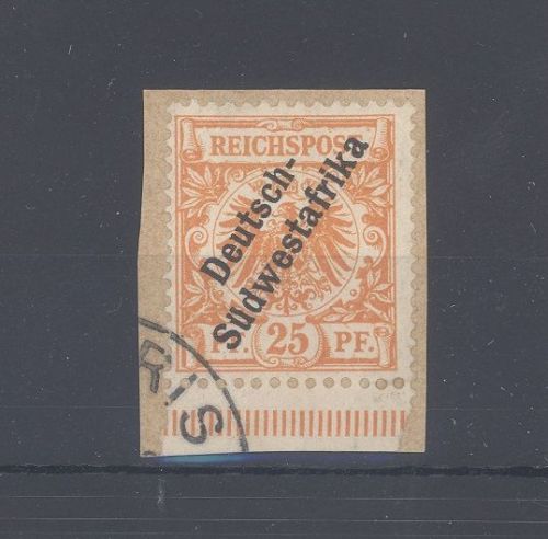 Dt. Kolonien DSWA Michel Nummer 9, 25 Pfg. Freimarke 1898 Briefstück