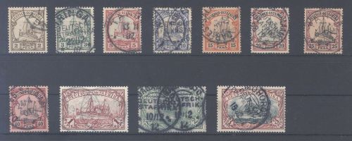 Dt. Kolonien Ostafrika Michel Nr. 11-21, Freimarken 1901 gestempelt