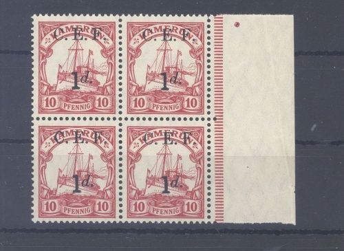 Dt. Kolonien Kamerun C.E.F Ausgaben Michel Nummer 3b ** Viererblock