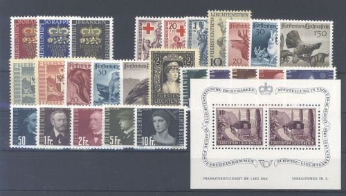 Liechtenstein Michel Nummer 240-56, Jahre 1945-48 **