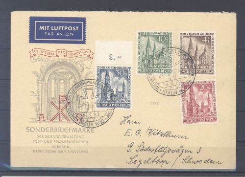 Berlin FDC Michel Nummer 106-09, Gedächtniskirche 1953
