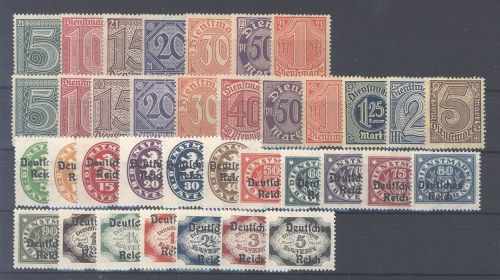 Dt. Reich Dienst Michel Nummer 16-51, Freimarken 1920 **