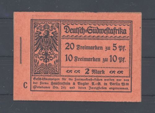 Dt. Kolonien DSWA Markenheftchen 3 A **