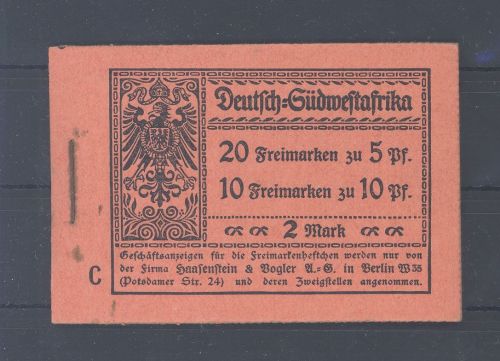 Dt. Kolonien DSWA Markenheftchen 3 B **