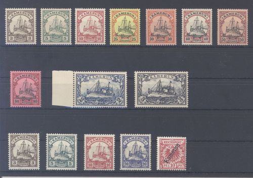 Dt. Kolonien Kamerun, ** Posten auf Steckkarte, zwei Werte gp. BPP