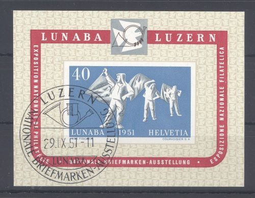Schweiz Block 14, LUNABA 1951 **