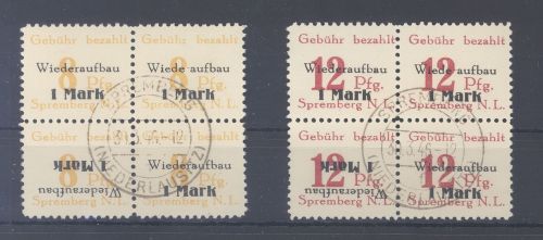 Dt. Lokalpost Spremberg 19-20 A K, kopfstehender Aufdruck gestempelt