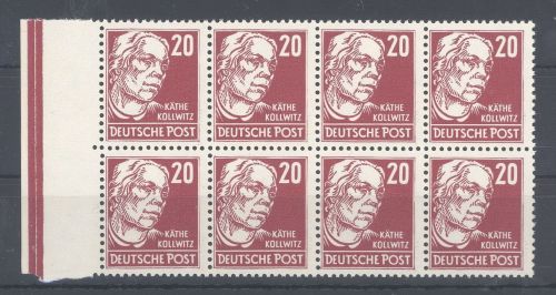 DDR Michel Nummer 333 vb XII, 20 Pfg. 1952-53 ** Achterblock, gp. BPP