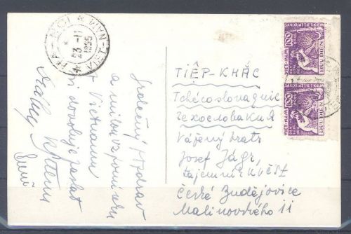 Vietnam, Fotokarte mit Schmied bei der Arbeit 1953 als MeF in die CSSR