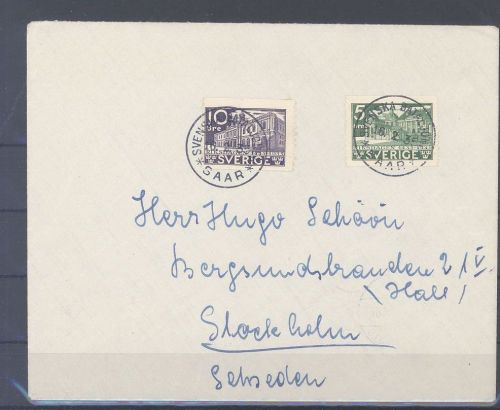 Saargebiet, Brief 1935 mit schwedischer Frankatur