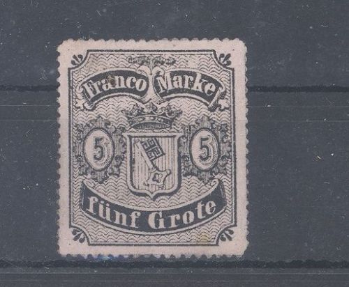 Bremen Michel Nummer 7, 5 Grote Freimarke 1862 ungebraucht (*)