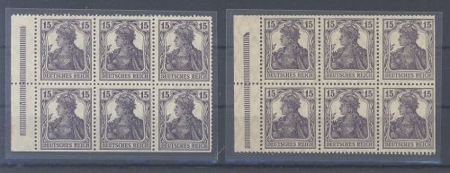 Dt. Reich, 2 x Germania Heftchenblatt 15, Germania 1919 **