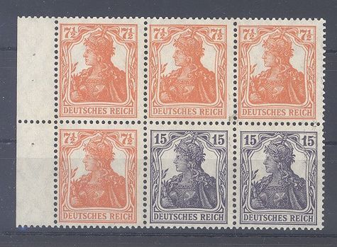 Dt. Reich, Germania Heftchenblatt 16, Germania 1917-18 ungebraucht *
