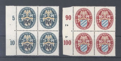 Dt. Reich, Heftchenblatt 41 B und 42 B aus Nothilfe 1925 **