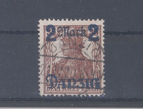 Danzig Michel Nummer 28 II, 2 Mark 1920 gestempelt, geprüft
