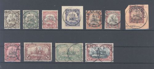 Dt. Kolonien Ostafrika Michel Nr. 11-21, Freimarken 1901 gestempelt
