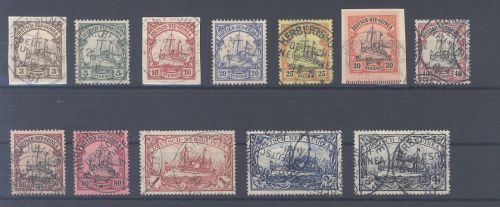 Dt. Kolonien Neuguinea Michel Nummer 7-18 aus 1900-19 gestempelt