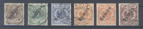 Dt. Kolonien Samoa Michel Nr. 1-6, Freimarken 1900-01 gestempelt
