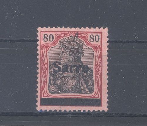 Saargebiet Michel Nummer 16, 80 Pfg. Sarre **, geprüft