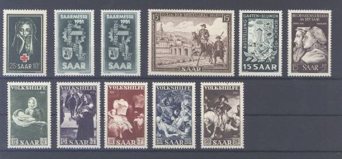 Saarland Michel Nummer 304-13, Jahrgang 1951 **/*, fast nur **